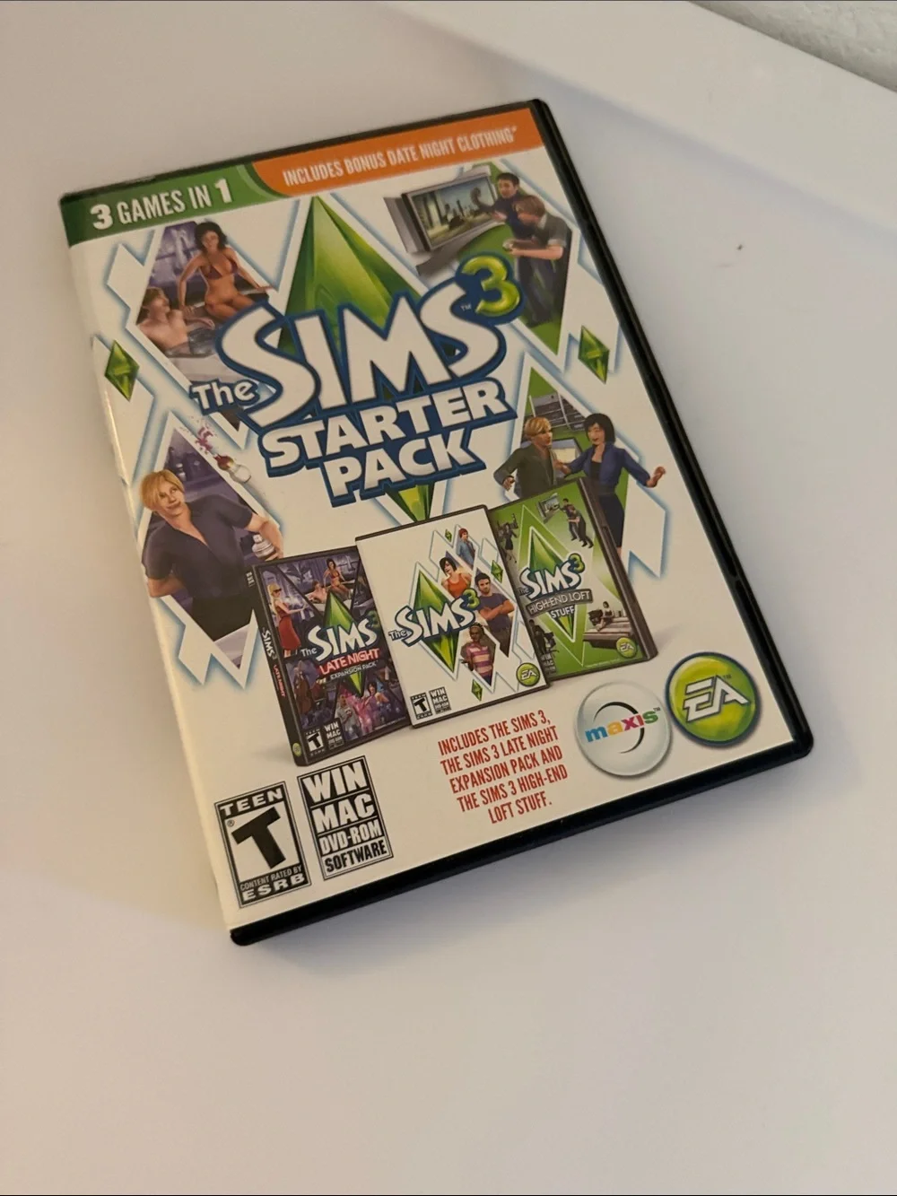 The Sims 3 & Expansion Lot EA Win PC Mac DVD Rom Set Starter Pack Late Night CIB